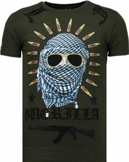 Local Fanatic Freedom Fighter - Rhinestone T-shirt - Groen - Maten: L