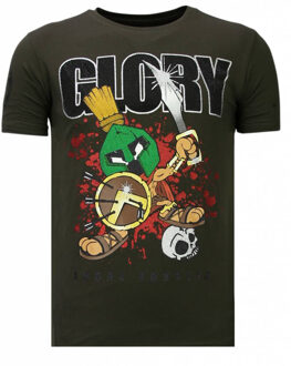 Local Fanatic Glory Martial - Rhinestone T-shirt - Khaki - Maten: M