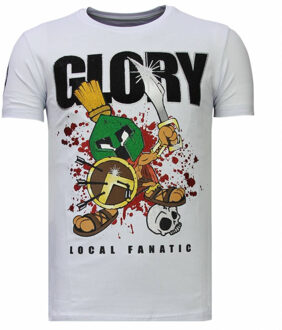 Local Fanatic Glory Martial - Rhinestone T-shirt - Wit - Maten: L