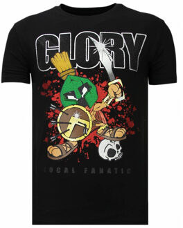Local Fanatic Glory Martial - Rhinestone T-shirt - Zwart - Maten: L