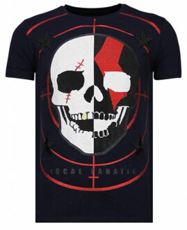 Local Fanatic God Of War - Rhinestone T-shirt - Navy - Maten: L