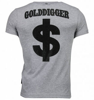 Local Fanatic Golddigger dollar t-shirt Grijs - L