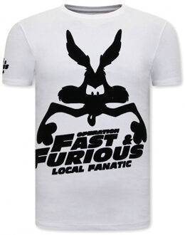 Local Fanatic Grappige t-shirts fast and furious Wit - M