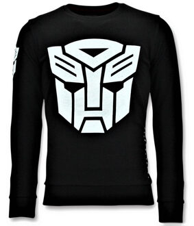 Local Fanatic Heren Sweater - Transformers Print - Zwart - Maten: XXL