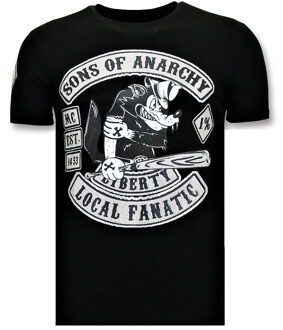 Local Fanatic Heren T shirt met Opdruk - Sons of Anarchy - Zwart - Maten: S