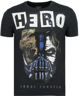 Local Fanatic Hero Mask - Carnaval T shirt Heren - 6323N - Navy - Maten: M