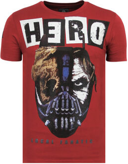 Local Fanatic Hero Mask - Zomer T shirt Heren - 6323B - Bordeaux - Maten: XL