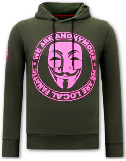 Local Fanatic Hoodie print we are anonymous Groen - XL