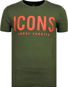 Local Fanatic ICONS - Grappige T shirt Heren - 6361G - Groen - Maten: XL