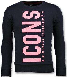 Local Fanatic ICONS Vertical - Coole Sweater Mannen - 6353N - Navy - Maten: M