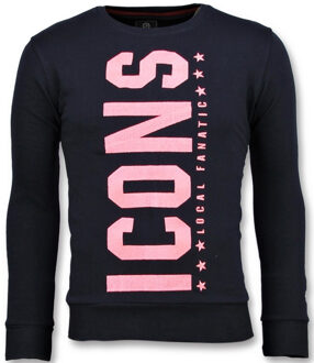 Local Fanatic ICONS Vertical - Coole Sweater Mannen - 6353N - Navy - Maten: S