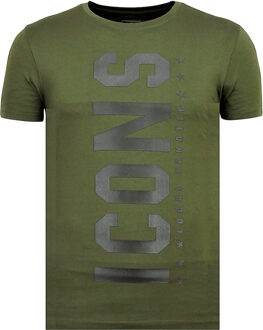 Local Fanatic ICONS Vertical - Party T shirt Heren - 6362G - Groen - Maten: L