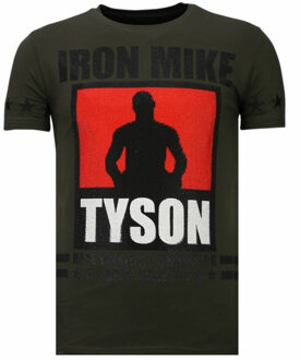 Local Fanatic Iron Mike Tyson - Rhinestone T-shirt - Khaki - Maten: L