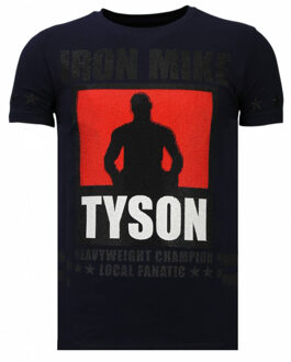 Local Fanatic Iron Mike Tyson - Rhinestone T-shirt - Navy - Maten: S