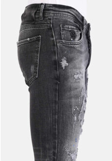 Local Fanatic Jeans met verfspatten 1061 Grijs - 38