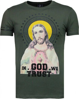 Local Fanatic Jesus rhinestone t-shirt Print / Multi
