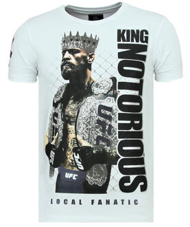 Local Fanatic King notorious slim fit t-shirt Wit - M