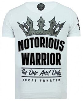 Local Fanatic King notorious slim fit t-shirt Wit - XXL