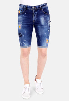 Local Fanatic Korte broek met verfspatten 1016 Blauw - 33