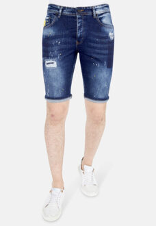 Local Fanatic Korte broek met verfspatten 1052 Blauw - 31