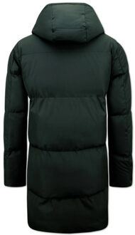 Local Fanatic Lange puffer winterjas met capuchon 3361 - maat M Zwart