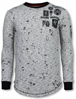 Local Fanatic Longfit Embroidery - Sweater Patches - Guerrilla - Grijs - Maten: XL