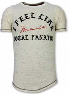 Local Fanatic Longfit T-Shirt - I Feel Like Muhammad - Beige - Maten: XL