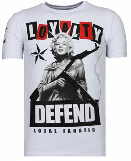 Local Fanatic Loyalty Marilyn - Rhinestone T-shirt - Wit - Maten: M