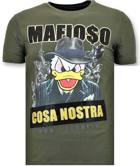 Local Fanatic Luxe Heren T-shirt - Cosa Nostra Mafioso - Groen - Maten: L
