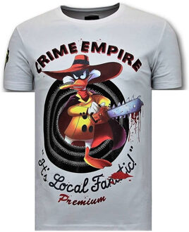 Local Fanatic Luxe Heren T-shirt - Crime Empire - Wit - Maten: S
