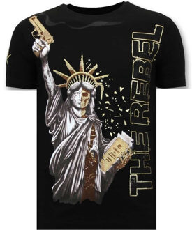 Local Fanatic Luxe Heren T shirt - The Rebel - Zwart - Maten: L
