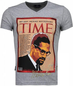 Local Fanatic Malcolm X - T-shirt - Grijs - Maten: M