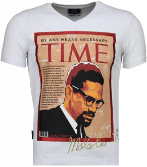 Local Fanatic Malcolm X - T-shirt - Wit - Maten: M
