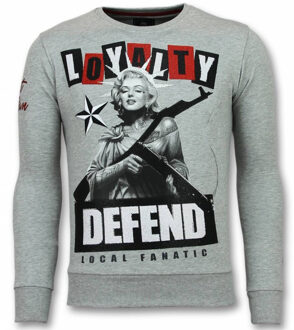 Local Fanatic Marilyn Trui - Monroe Sweater Heren - Truien Mannen - Grijs - Maten: L