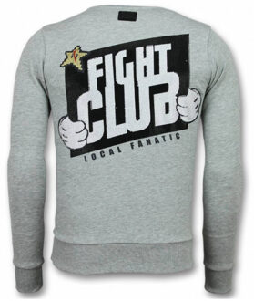 Local Fanatic Mario Trui - Fight Club Sweater Heren - Grijs - Maten: S
