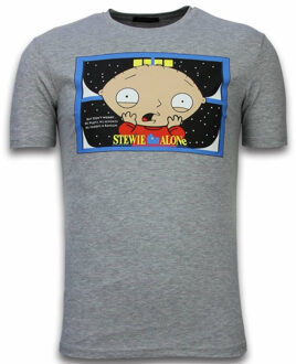 Local Fanatic Mascherano Stewie Home Alone - T-shirt - Grijs