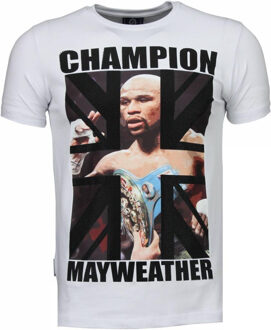 Local Fanatic Mayweather - Rhinestone T-shirt - Wit - Maten: XXL