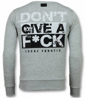 Local Fanatic MFCKR Trui - Cartoon Sweater Heren - Truien Mannen - Grijs - Maten: L