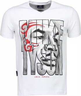 Local Fanatic Mike Tyson Tribal - T-shirt - Wit Heren T-shirt XXL