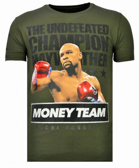 Local Fanatic Money Team Champ - Rhinestone T-shirt - Khaki - Maten: M