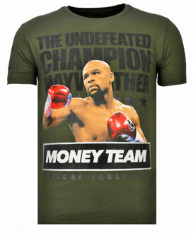 Local Fanatic Money Team Champ - Rhinestone T-shirt - Khaki - Maten: XXL