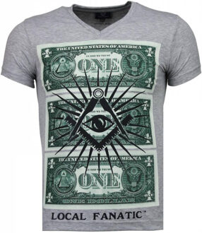 Local Fanatic One Dollar Eye - T-shirt - Grijs - Maten: M