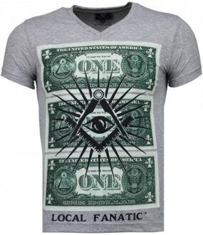 Local Fanatic One dollar eye t-shirt Grijs - XS