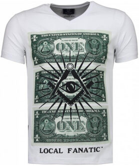 Local Fanatic One dollar eye t-shirt Wit - XS