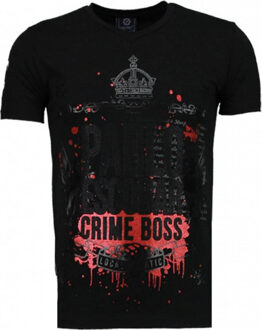 Local Fanatic Pablo escobar boss rhinestone t-shirt - maat XXL Zwart