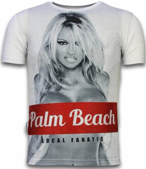 Local Fanatic Palm Beach Pamela - Digital Rhinestone T-shirt - Wit - Maten: M