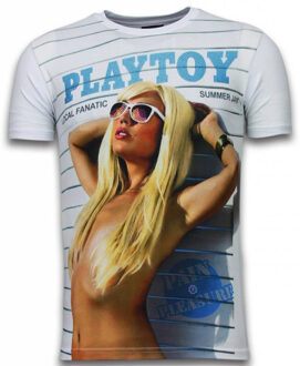 Local Fanatic Playtoy summer jam digital rhinestone t-shirt Wit - L