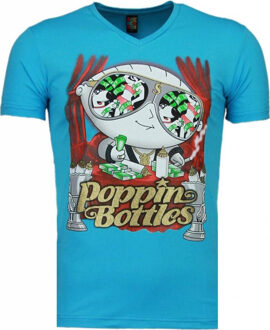 Local Fanatic Poppin Stewie - T-shirt - Blauw - Maten: XXL