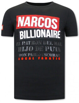 Local Fanatic Print-shirt narcos Zwart - M