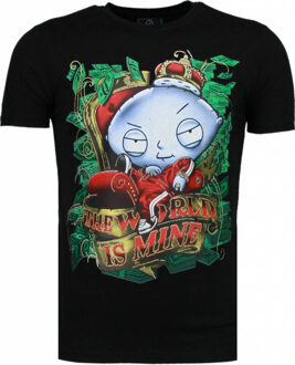 Local Fanatic Rich Stewie - T-shirt - Zwart - Maten: L